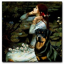 Rottweiler in famous painting ophelia