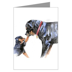 Rottweiler adult dog and puppy